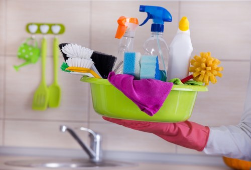Professional cleaner in Haringey cleaning a bright living room